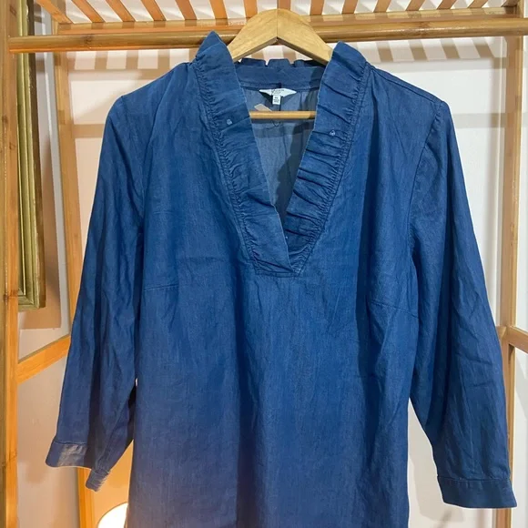 Crown & Ivy Denim Tops. Size- L - Picture 7 of 11